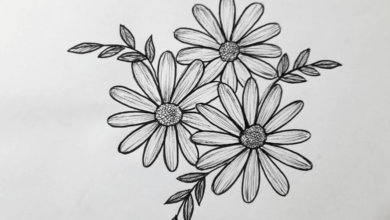 Simple:3vz4qc7cf5i= Flower Drawing