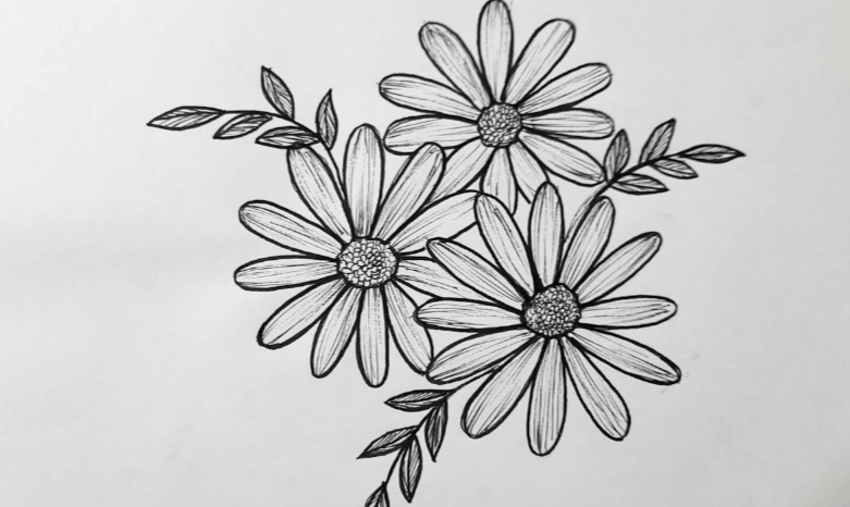 Simple:3vz4qc7cf5i= Flower Drawing